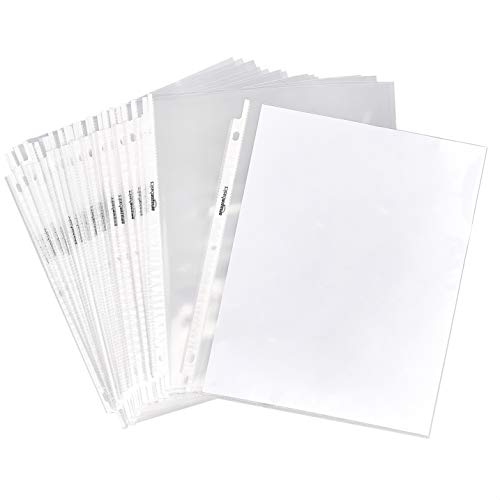 Clear Sheet Protector for 3 Ring Binder, 8.5" x 11" - 100-Pack