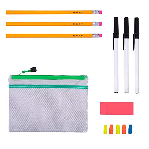 17" Bulk Backpacks in Assorted Prints and Colors with 35 Piece Kids School Supply Kits - Case of 24 Value Bundle Pack