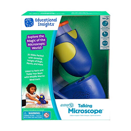 Educational Insights GeoSafari Jr. Talking Microscope, Featuring Bindi Irwin, Microscope for Kids, STEM & Science Toy, Interactive Learning, Ages 4+
