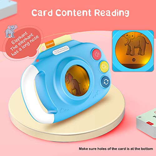 TECBOSS Flash Cards Interactive Reader, Kids Listen and Learn Interactive Learning Toy, Educational Toys for Toddlers Learn Letters Colors Shapes Numbers 30 Cards, 1 Reader