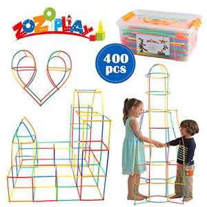 ZoZoplay Straw Constructor STEM Building Toys 400 Piece Straws and Connectors Building Sets Colorful Motor Skills Interlocking Plastic Engineering Toys Best Educational Toys Boy & Girl