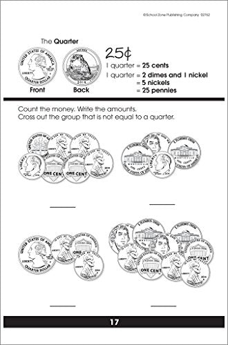 School Zone - Count Money Workbook - Ages 6 to 8, 1st Grade, 2nd Grade, Counting Coins, Practical Math, Following Directions (School Zone Little Get Ready!™ Book Series)