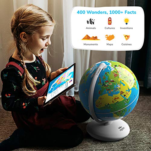 Reality Interactive Globe For Kids, Stem Toy For Boys & Girls Ages 4+ Educational Toy Gift (No Borders, No Names On Globe)