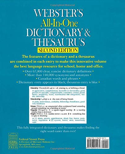 Webster's All-In-One Dictionary & Thesaurus, Second Edition, Newest Edition