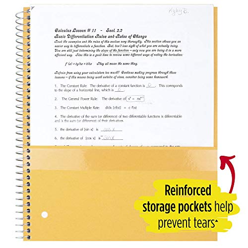 Five Star Spiral Notebook, 5 Subject, College Ruled Paper, 200 Sheets, 11" x 8-1/2", Assorted Colors, 6 Pack (73793)
