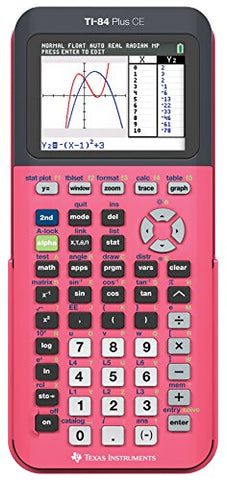 Texas Instruments ti-84 Plus Ce Color Graphing Calculator, Coral
