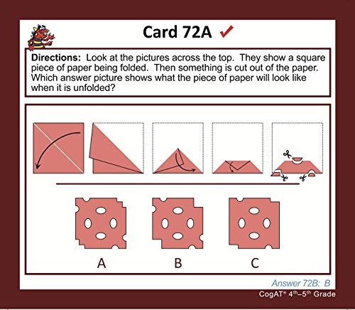 TestingMom.com CogAT Test Prep Flash Cards – Grade 4 (Level 10) - Grade 5 (Level 11) – 140+ Practice Questions – Tips for Higher Scores on The 4th Grade - 5th Grade CogAT – Verbal & Non-Verbal