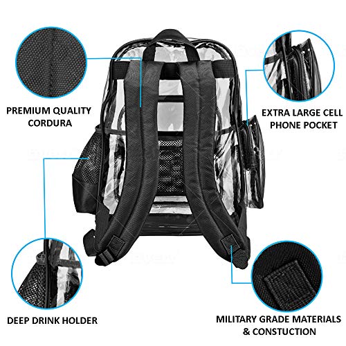 HEAVY DUTY Large Clear Transparent Backpack