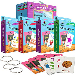 Flash Card Value Pack Set of 4 - Numbers, Alphabets, First Words, Colors & Shapes