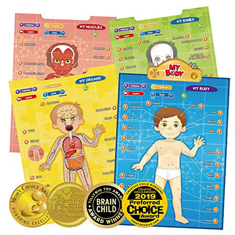 BEST LEARNING i-Poster My Body - Interactive Educational Human Anatomy Talking Game Toy System to Learn Body Parts, Organs, Muscles and Bones for Kids Aged 5 to 12 Years Old